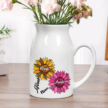 Load image into Gallery viewer, &quot;Celebrate Love with Sunflowers&quot; - Personalized Ceramic Flower Vase - Perfect Gift for Mom, Grandma, and Aunties Flower Vase PopCulturePrints
