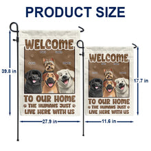 Load image into Gallery viewer, Welcome Home, Where Dogs and Humans Share Love - Personalized Flag for Pet Lovers Flag PopCulturePrints

