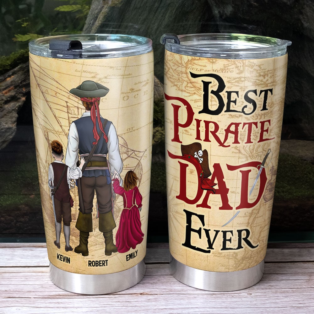 Best Pirate Dad Ever - Personalized Tumbler for Father's Day Tumbler Cup PopCulturePrints