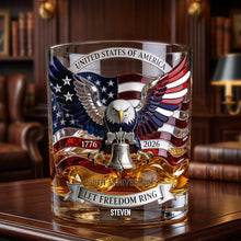 Load image into Gallery viewer, Let Freedom Ring - American Eagle Liberty Bell Drinking Glass - Personalized Gift for Patriots
