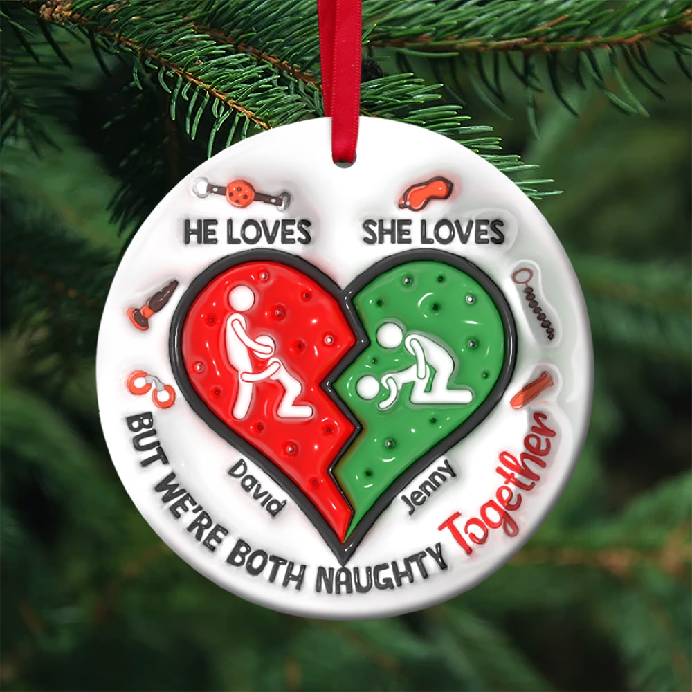 Personalized Naughty Couple Ornament - Fun Valentine's Day Gifts for Couples Ornament PopCulturePrints