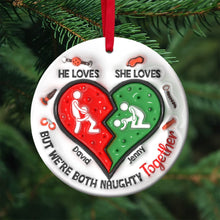 Load image into Gallery viewer, Personalized Naughty Couple Ornament - Fun Valentine&#39;s Day Gifts for Couples Ornament PopCulturePrints
