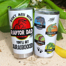 Load image into Gallery viewer, Raptor Dad Personalized Tumbler - Jurassic Custom Gift Tumbler Cup PopCulturePrints
