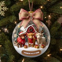 Load image into Gallery viewer, &quot;Adorn Your Holidays with Joy!&quot; - Rustic Highland Cow Farm Ornament - Personalized Gifts for Highland Cow Lovers Ornament PopCulturePrints
