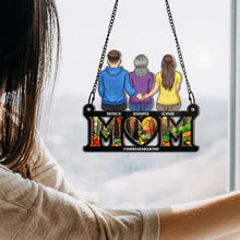 Load image into Gallery viewer, &quot;The Unbreakable Bond: A Personalized Gift for Moms and Grandmas&quot; - Custom Window Hanging Suncatcher Ornament Suncatcher Ornament PopCulturePrints
