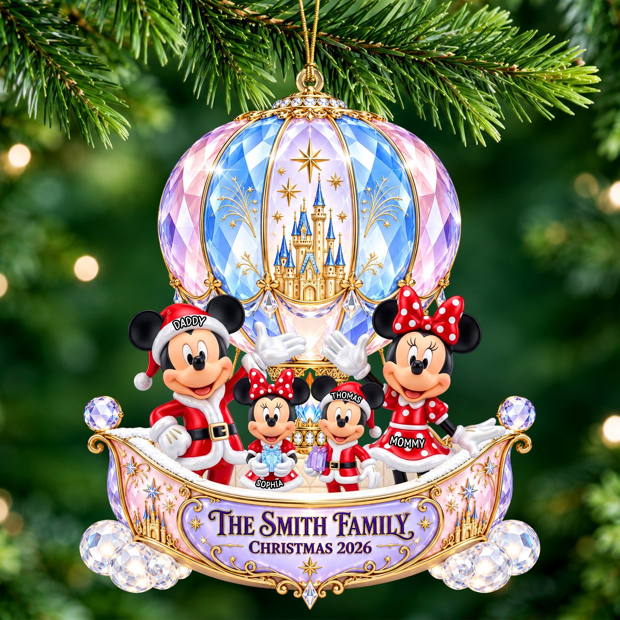 “Elevate Your Christmas Spirit!” - Merry Christmas Hot Air Balloon Ornament - Personalized Gift for Family