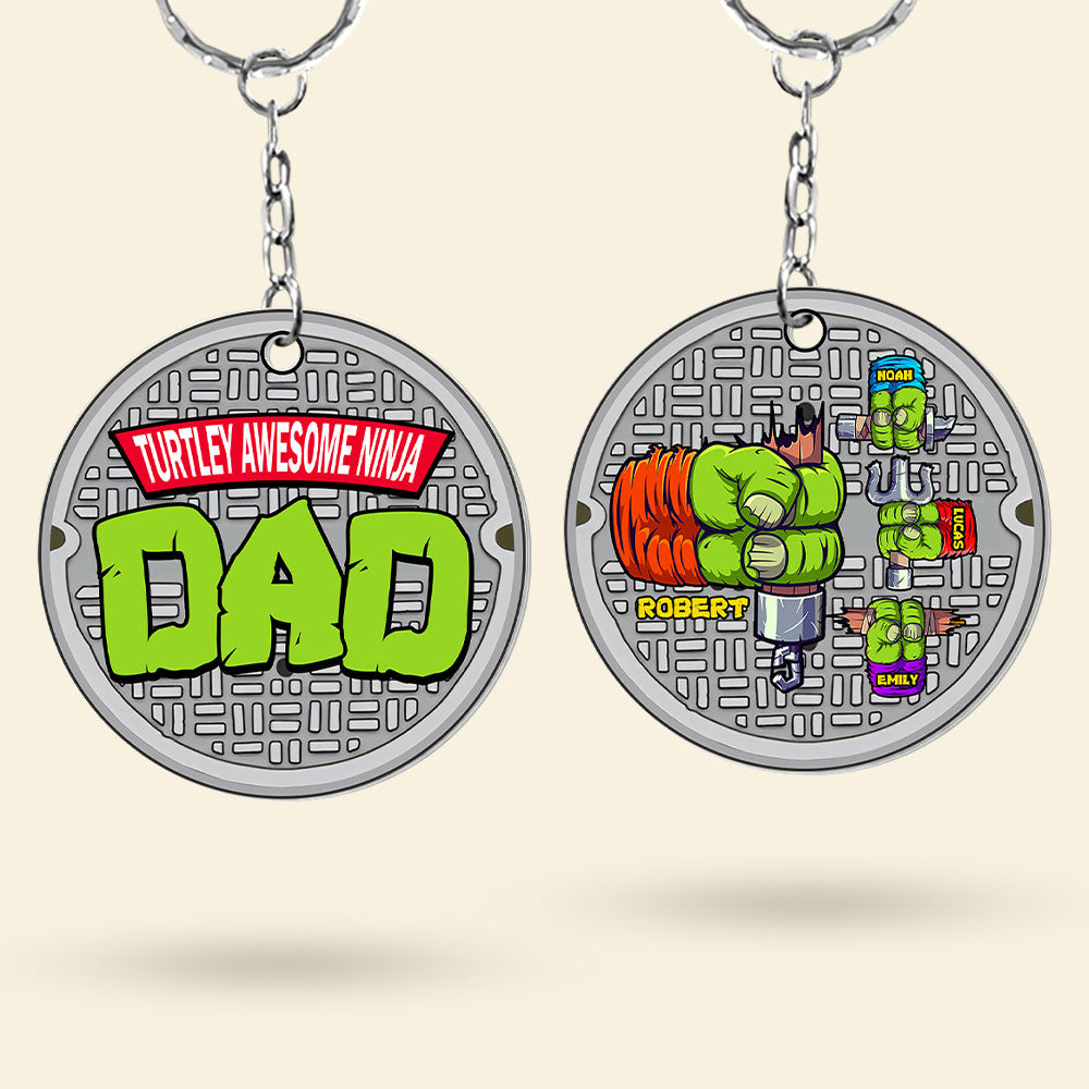 Custom Ninja Dad Keychain - Personalized Gift Keychains PopCulturePrints