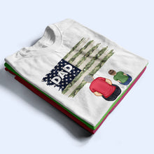 Load image into Gallery viewer, “Celebrate Family with Stars &amp; Stripes” - Personalized T-Shirt for Dads and Grandpas T-shirt PopCulturePrints
