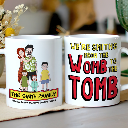 Personalized Cartoon Family Coffee Mug - Smith Family Edition Coffee Mug PopCulturePrints