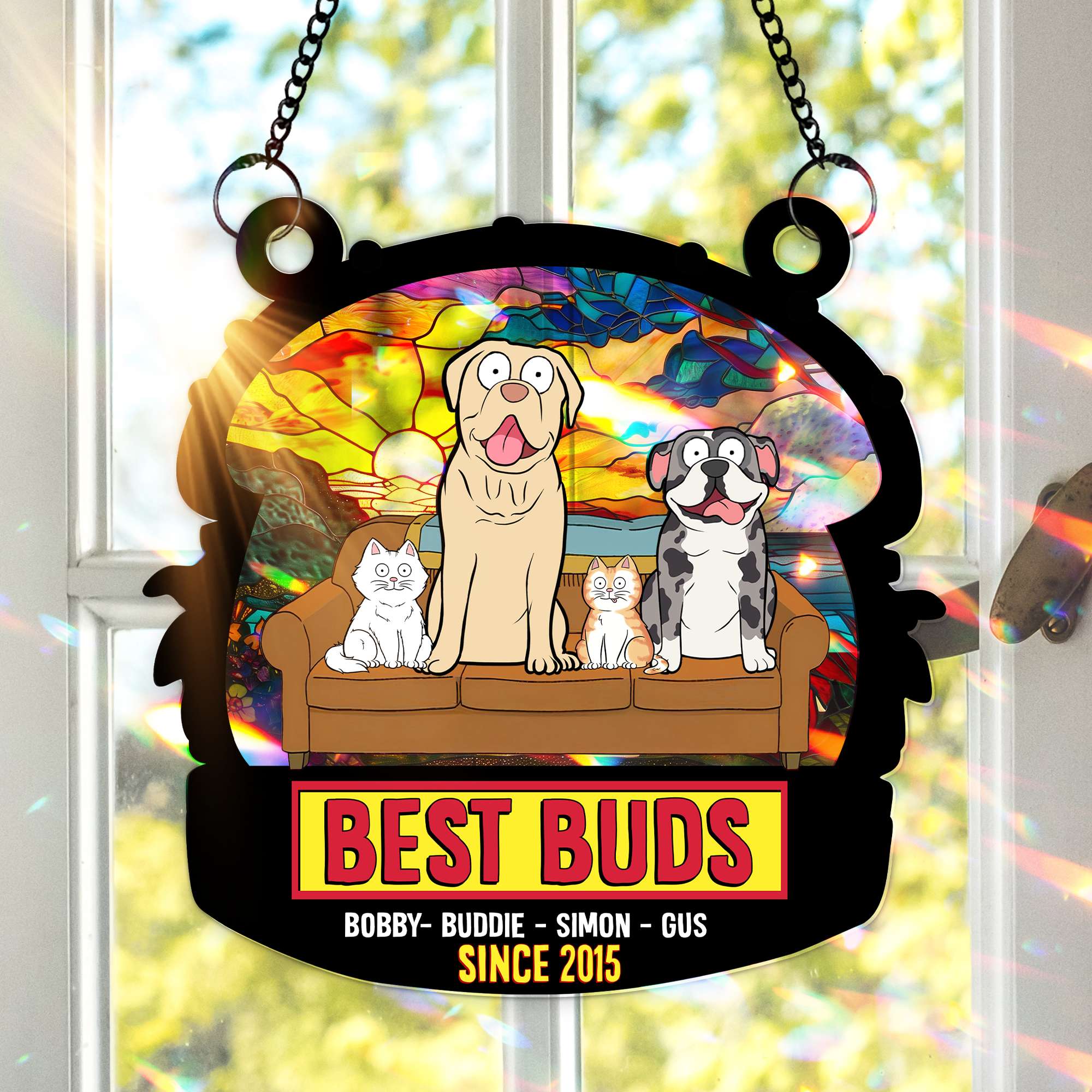 Best Buds Suncatcher Ornament - A Personalized Gift for Pet Lovers Ornament PopCulturePrints