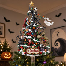 Load image into Gallery viewer, "Celebrate Your Family's Spookiness!" - Cute Spooky Family Tree Topper - Personalized Christmas Gifts for Families Ornament PopCulturePrints
