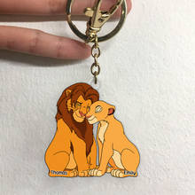 Load image into Gallery viewer, Personalized Lion Couple Keychain - Custom Names
