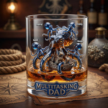 Load image into Gallery viewer, “Master of Multitasking” - Personalized Round Glass for Dads - Unique Gift for Fathers, Grandpas &amp; More Glass PopCulturePrints
