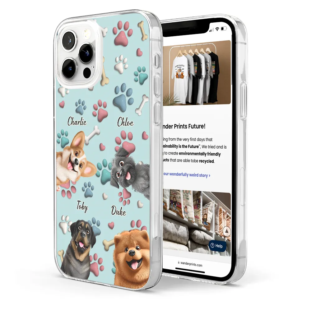 "Celebrate Your Love for Pups!" - Dog Mom & Dog Dad Custom 3D Inflated Effect Printed Phone Case - Perfect Gift for Pet Lovers Clear Phone Case PopCulturePrints