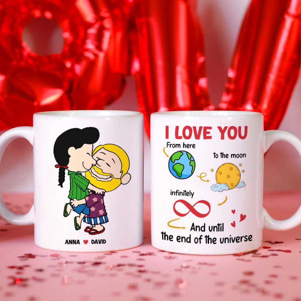 Personalized Couple Coffee Mug - Love You Until The End Of The Universe Coffee Mug PopCulturePrints