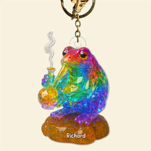 Load image into Gallery viewer, “Get High on Life” - LGBTQ+ Toker Frog Keychain - Personalized Gifts for Weed Lovers Keychains PopCulturePrints
