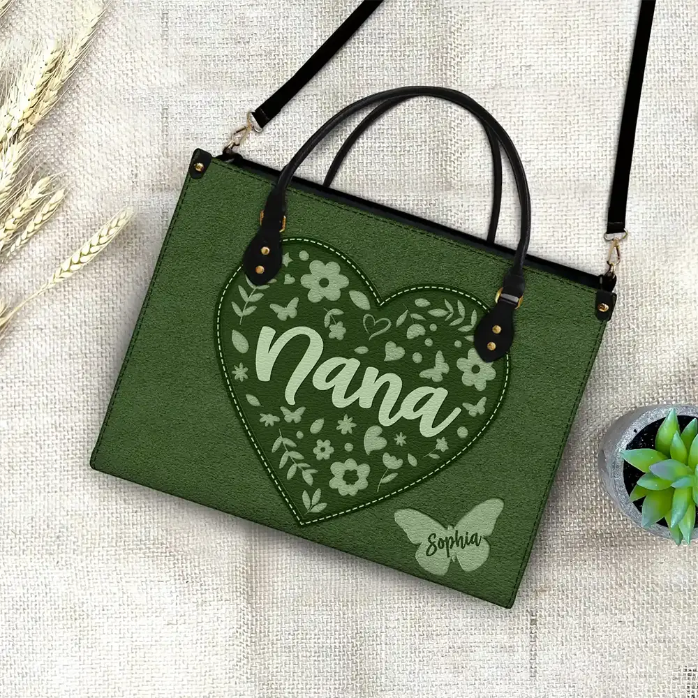Mommy, a Heartfelt Tribute - Personalized Leather Bag for Moms and Grandmas Leather Bag PopCulturePrints