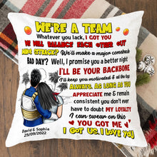 Load image into Gallery viewer, Personalized Couple's Pillow - 'I Got Us, I Love You' Pillow PopCulturePrints
