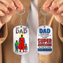 Load image into Gallery viewer, Super Dad Personalized Keychain - Best Ever Father&#39;s Day Gift Keychains PopCulturePrints
