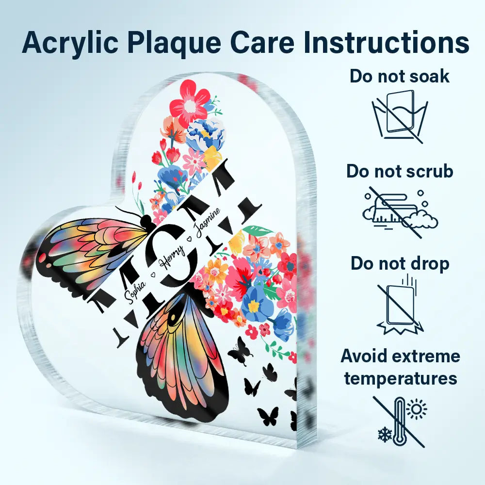 To the Best Mom - Personalized Heart Shaped Acrylic Plaque - Gift for Moms, Grandmas, and Loved Ones Acrylic Plaque PopCulturePrints