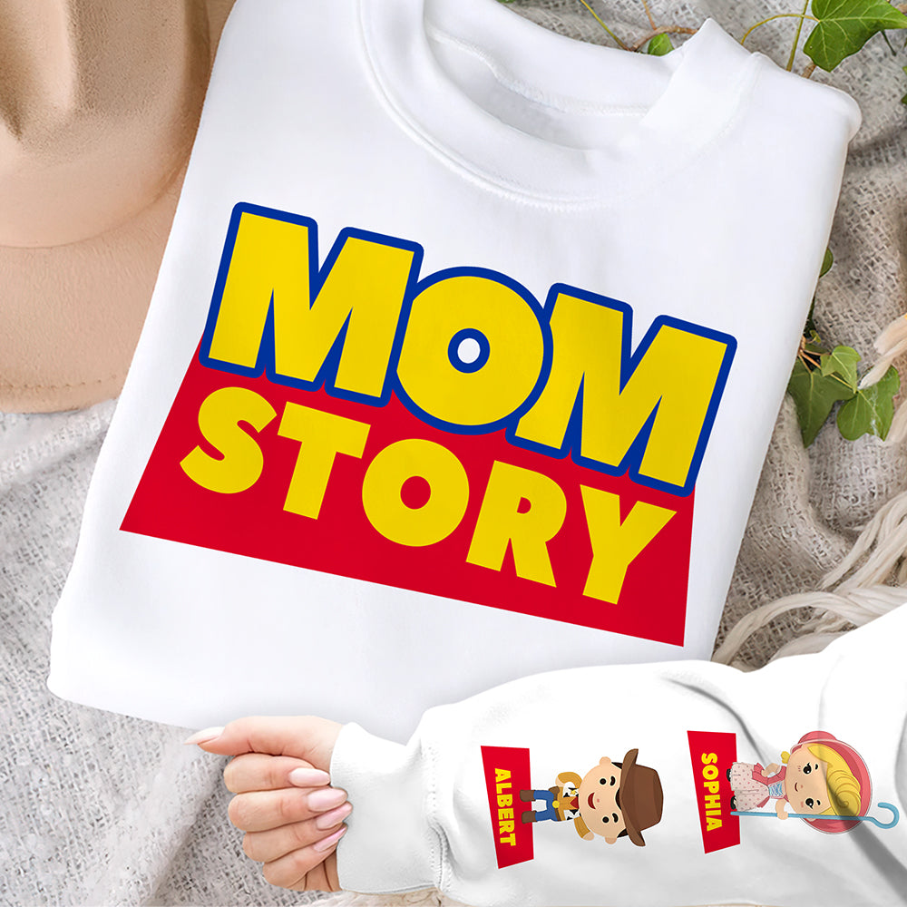 Mom Story - Personalized Gift for Mom - Customizable T-Shirt for Mother's Day AOP Products PopCulturePrints