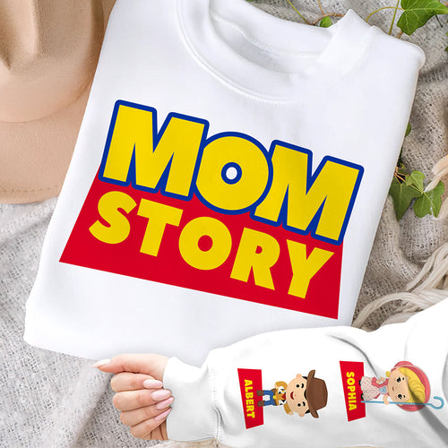 Mom Story - Personalized Gift for Mom - Customizable T-Shirt for Mother's Day AOP Products PopCulturePrints