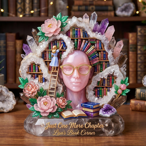 Just One More Chapter - Personalized Acrylic Plaque for Book Lovers Shaped Plaques PopCulturePrints