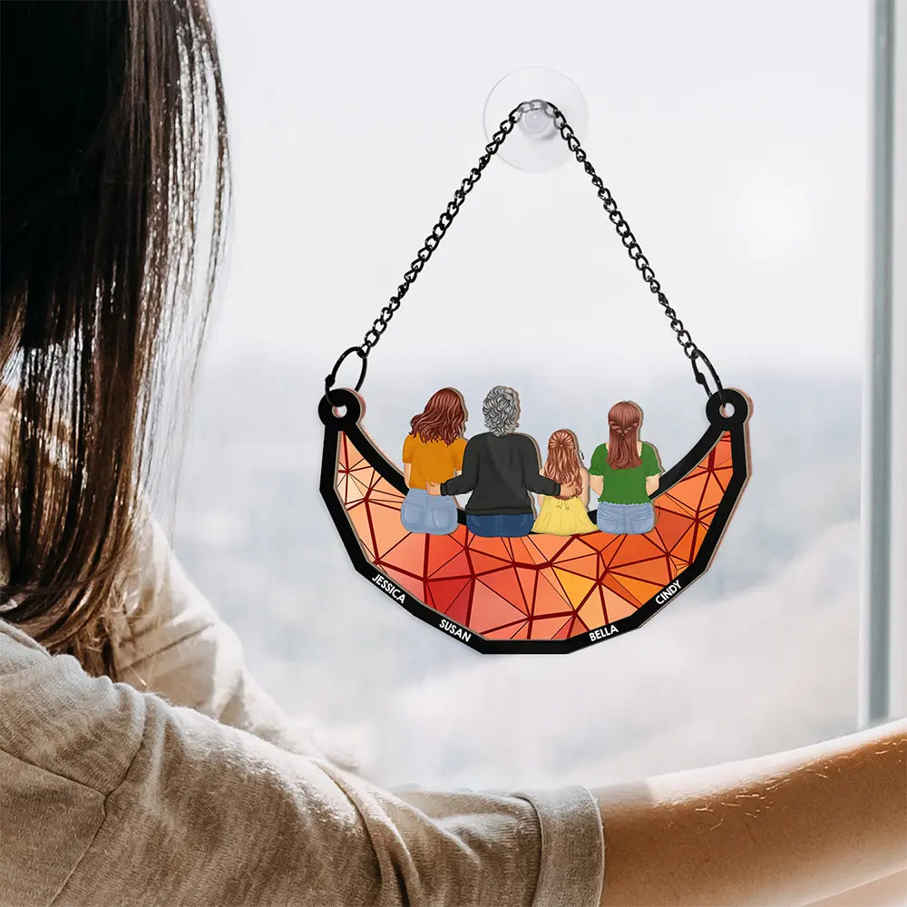 Together On The Moon - Personalized Window Hanging Suncatcher Ornament Suncatcher Ornament PopCulturePrints