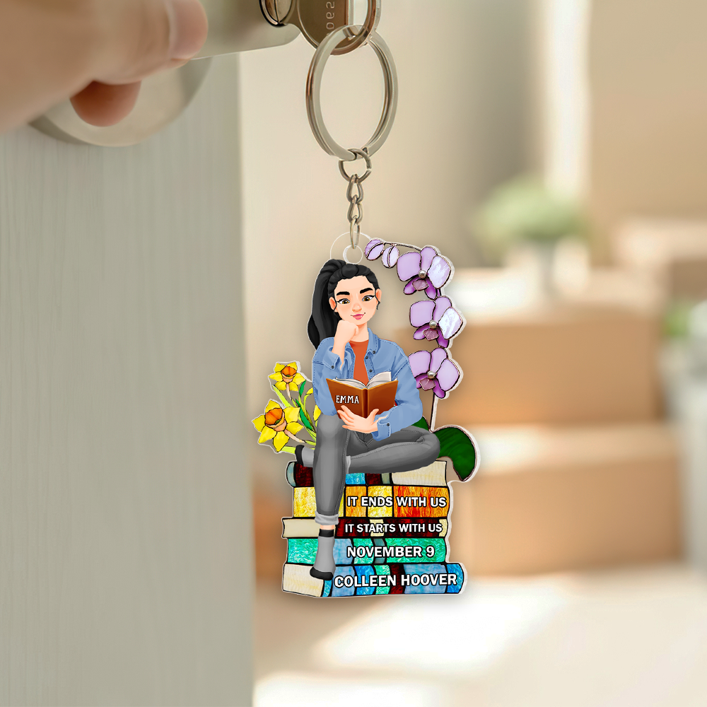 Personalized Book Lover Keychain - Customizable Gift Keychains PopCulturePrints