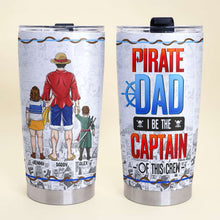 Load image into Gallery viewer, “I Be the Captain of This Crew!” - Personalized Pirate Dad Tumbler - Unique Gift for Fathers, Dads, and Grandfathers Tumbler Cup PopCulturePrints
