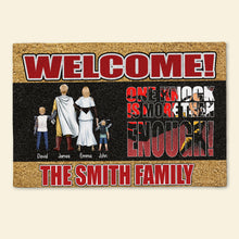 Load image into Gallery viewer, Welcome Personalized Family Doormat - Custom Cartoon Character Design Doormat PopCulturePrints
