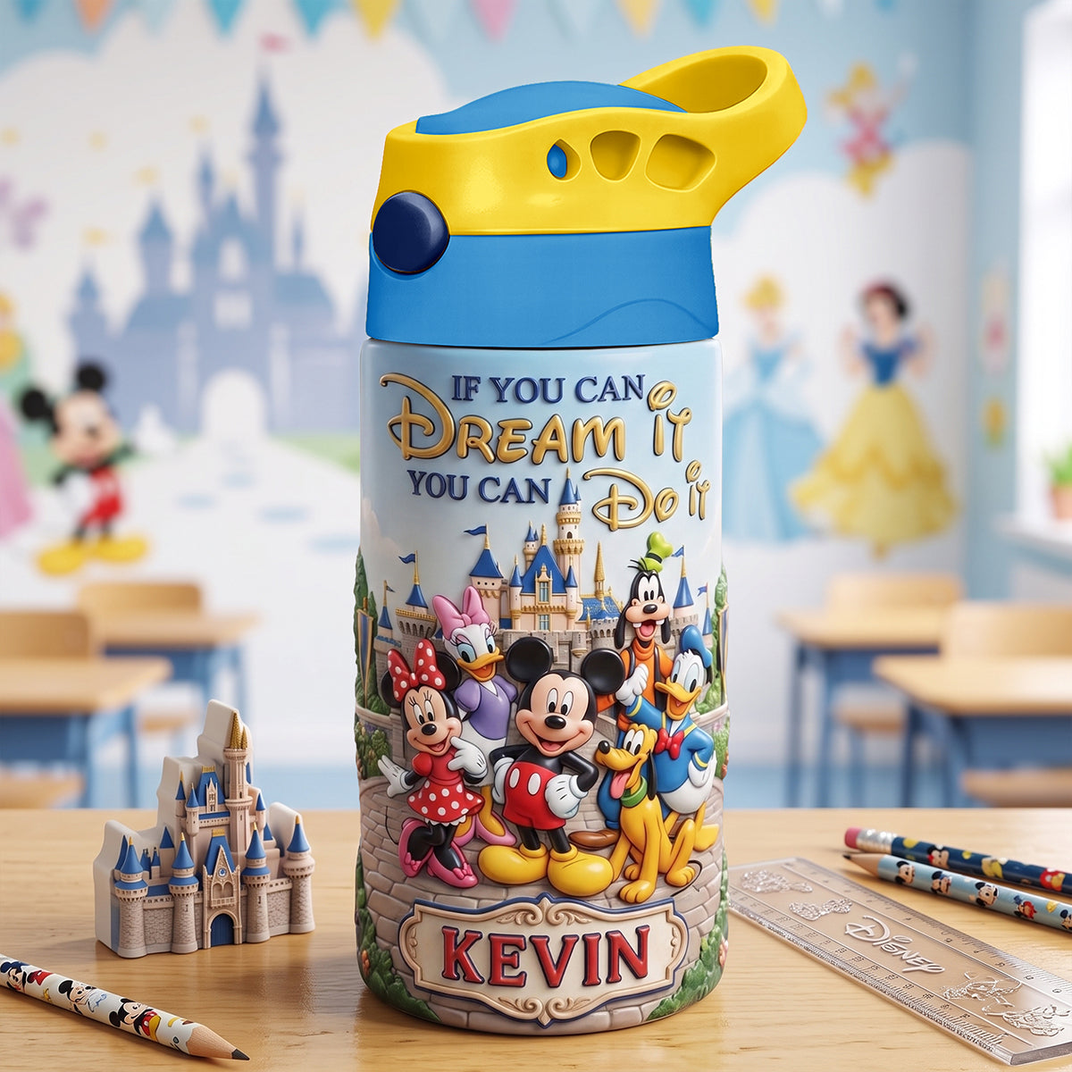 If You Can Dream It You Can Do It - Colorful Personalized 12oz Kid Tumbler Tumbler Cup PopCulturePrints