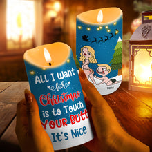 Load image into Gallery viewer, Personalized Christmas Couple Candle - Touch Your Butt | Valentine&#39;s Day Gifts Led Candle PopCulturePrints
