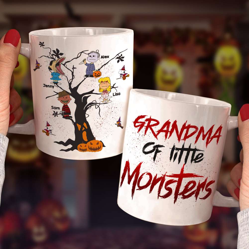 Personalized Horror Kids Mug for Grandma - Grandma of Little Monsters