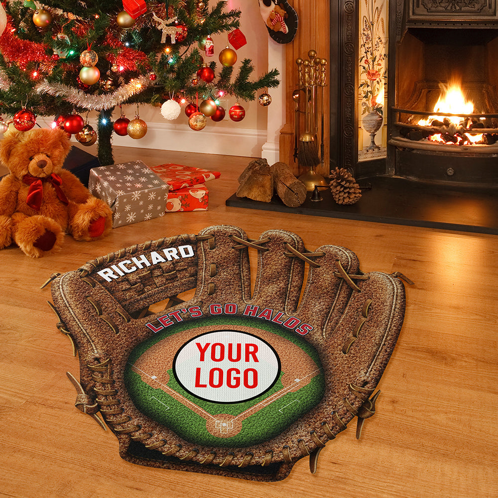 "Hit a Home Run with Your Front Door!" - Sports Glove Doormat - Personalized Gift for Sports Lovers Doormat PopCulturePrints
