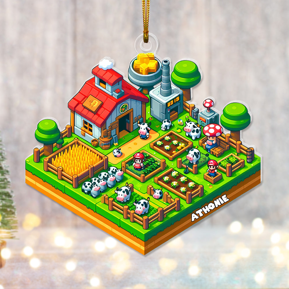 Personalized Gaming Farm Christmas Ornament Ornament PopCulturePrints