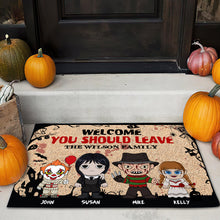 Load image into Gallery viewer, Personalized Horror Family Doormat - Welcome, You Should Leave Doormat PopCulturePrints
