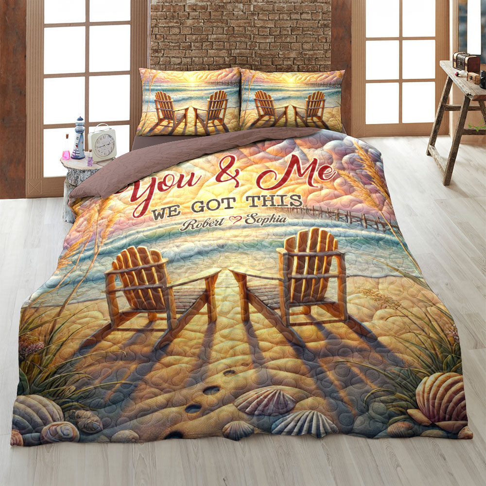 Personalized Couple Quilt Bedding Set - Love & Togetherness Blanket PopCulturePrints