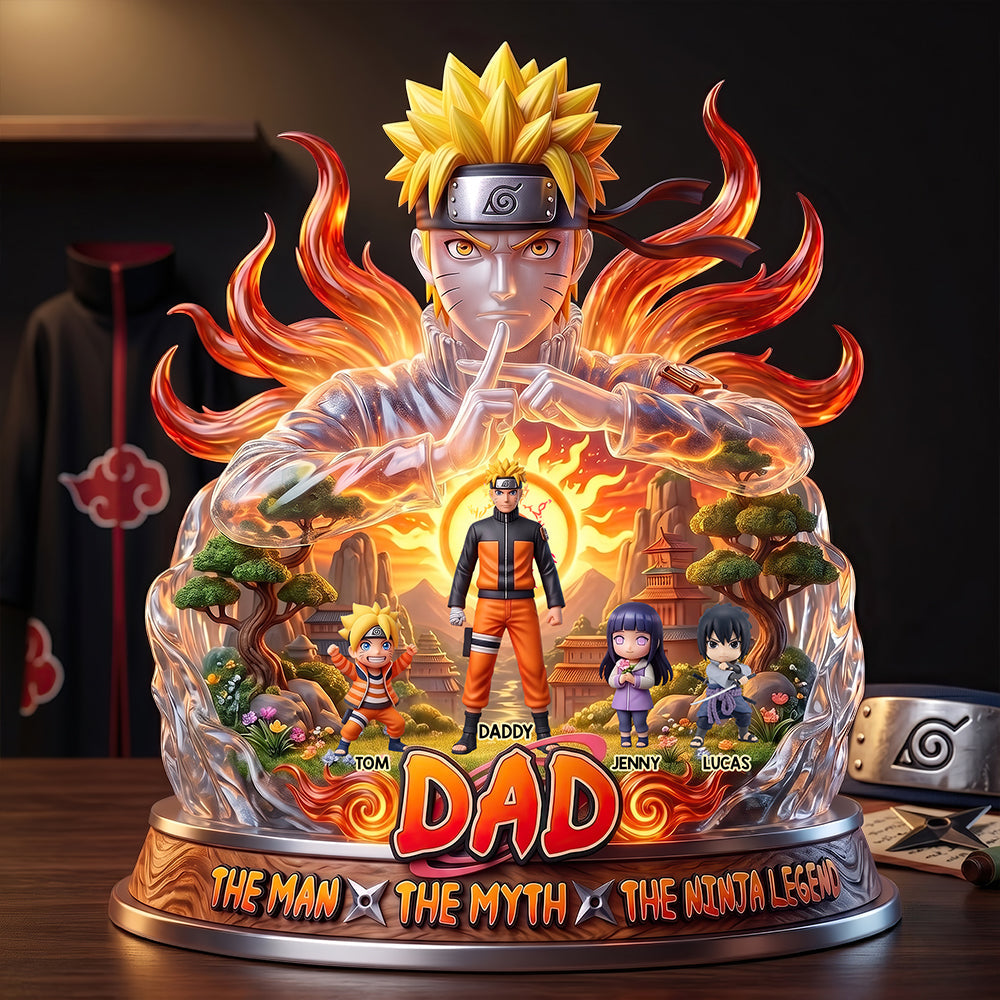 “The Man, The Myth, The Ninja Legend” - Strong Energy Dad Acrylic Plaque, Personalized Gift for Dad, Grandpa, and Fathers Shaped Plaques PopCulturePrints