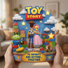 Load image into Gallery viewer, To Infinity and Beyond... Together - Personalized Toy Story Acrylic Plaque for Couples Shaped Plaques PopCulturePrints
