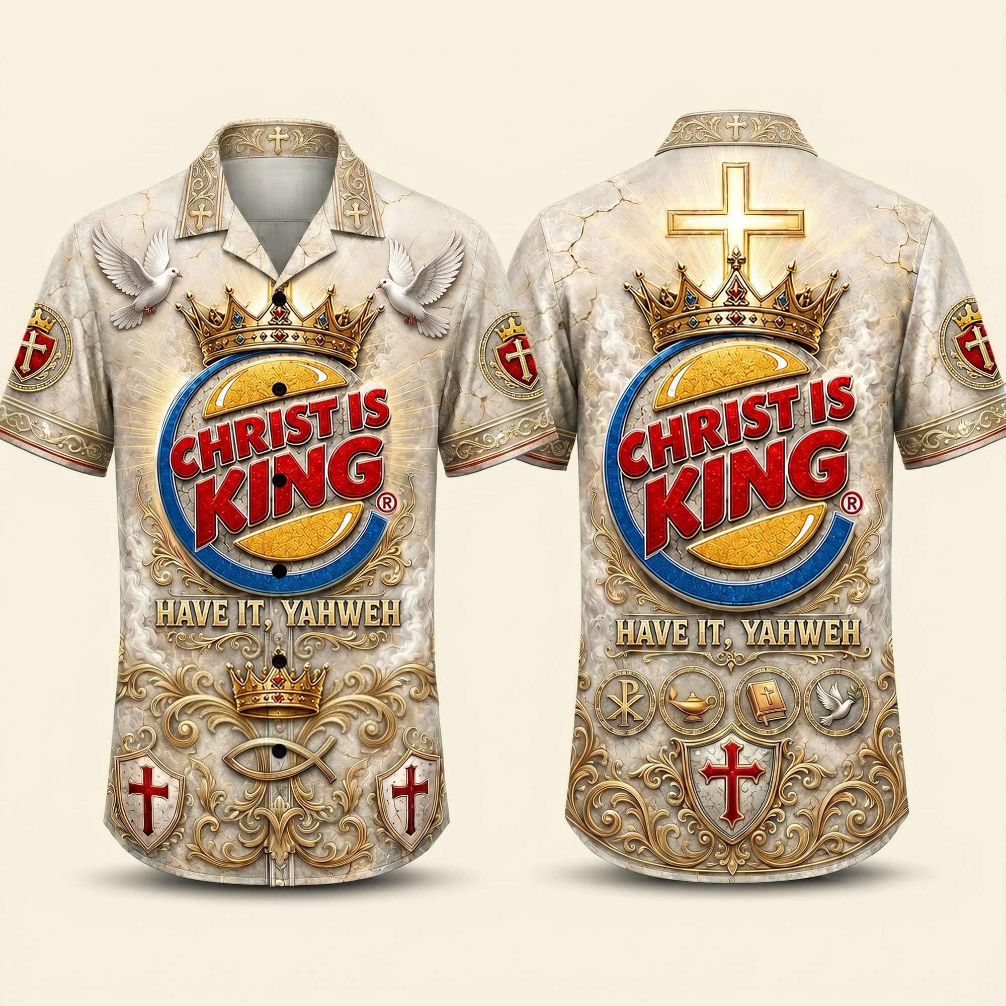 Faith King Hawaiian Shirt - Personalize Your Style with Meaningful Christian Gifts Hawaiian Shirts PopCulturePrints