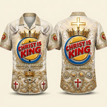 Load image into Gallery viewer, Faith King Hawaiian Shirt - Personalize Your Style with Meaningful Christian Gifts Hawaiian Shirts PopCulturePrints
