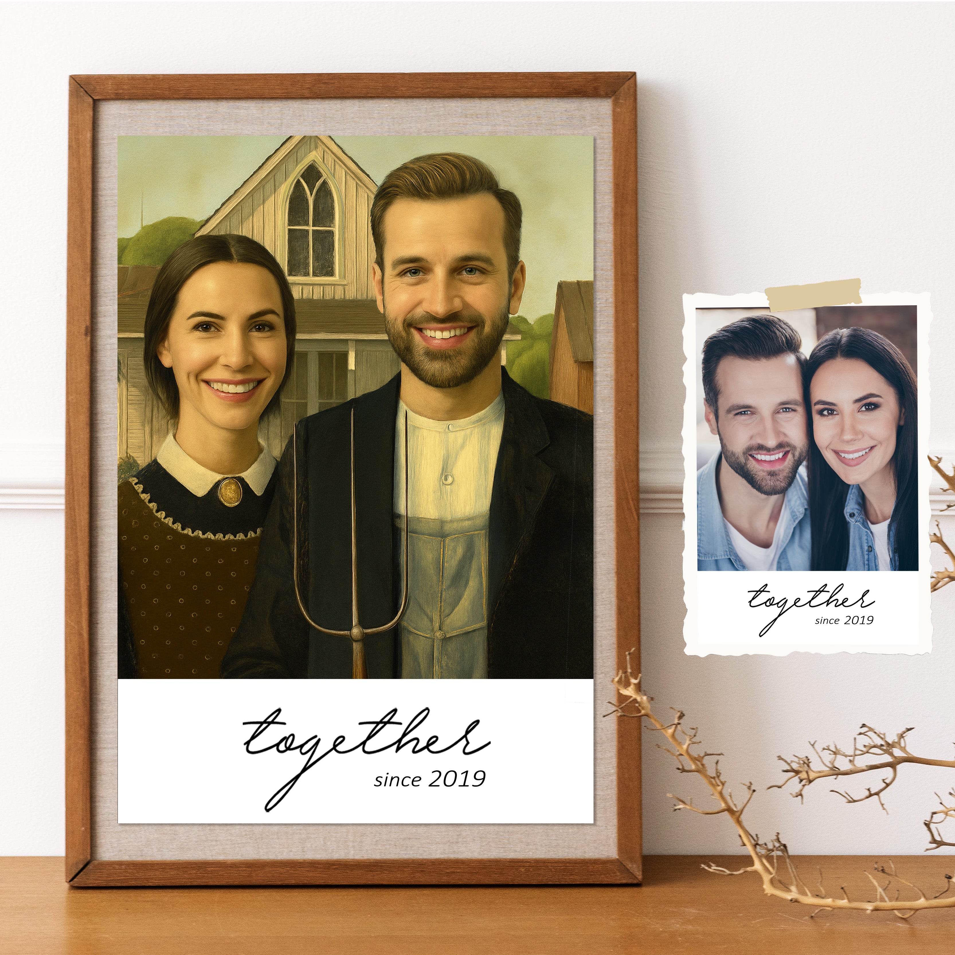 Together Forever - Personalized Couple Canvas Print - Custom Photo Gift for Anniversary, Wedding, Engagement, and Couples Poster & Canvas PopCulturePrints
