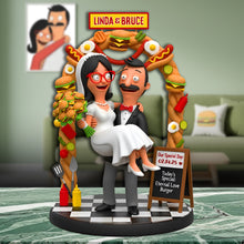 Load image into Gallery viewer, Eternal Love Burger – Personalized Couple Acrylic Plaque for Special Occasions Shaped Plaques PopCulturePrints
