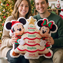 Load image into Gallery viewer, Celebrate Family Togetherness - Personalized Family Christmas Tree Plush Pillow

