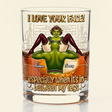 Load image into Gallery viewer, I Love Your Face! - Customized Naughty Couple Round Glass
