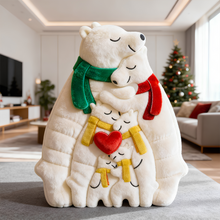 Load image into Gallery viewer, Embrace the Love: Ice Bear Family Hugging Pillow - Personalized Gifts for Families Pillow PopCulturePrints
