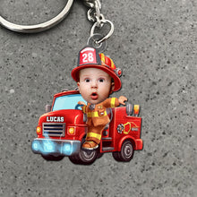 Load image into Gallery viewer, Personalized Kids Firefighter &amp; Police Keychain Gift Keychains PopCulturePrints
