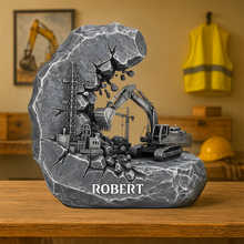 Load image into Gallery viewer, Excavator Operator Acrylic Plaque - Personalized Gifts for Construction Workers Shaped Plaques PopCulturePrints
