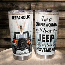 Load image into Gallery viewer, Personalized Jeepaholic Tumbler for November Born Women
